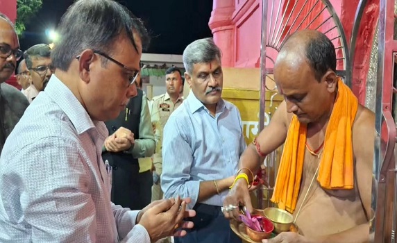DoNER Secretary Katikithala Srinivas visits Mata Tripurasundari Temple at Udaipur.